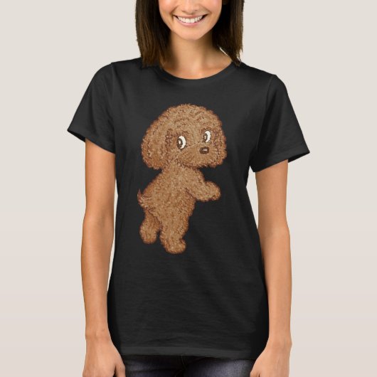 Toy Poodle Stehend T-Shirt (Vorderseite)