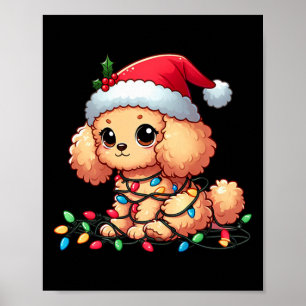 Toy Poodle Weihnachtslicht Hund Funny Xmas Poster