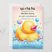 Toy Pool Foam Bash Twin Rubber Duck Baby Duck Dusc Einladung (Vorderseite)