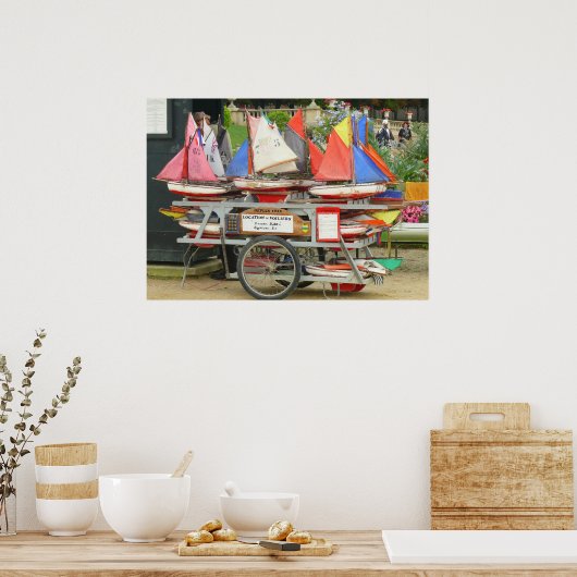 Toy Sailboats, Luxembourg Gardens, Paris Poster (Küche)