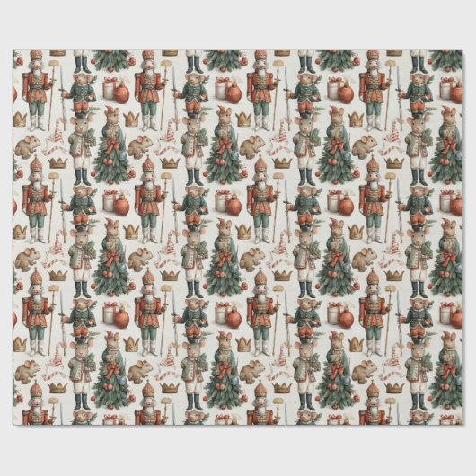 Toy Soldier Mice Christmas Pattern Geschenkpapier (Flach)