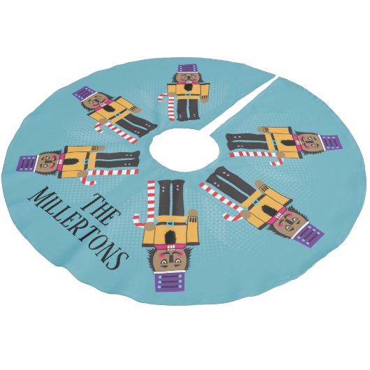 Toy Soldier Nutcracker Weihnachten Polyester Weihnachtsbaumdecke (Schrägansicht)