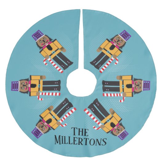 Toy Soldier Nutcracker Weihnachten Polyester Weihnachtsbaumdecke (Vorderseite)