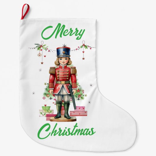 Toy Soldier Weihnachtsbaum Großer Weihnachtsstrumpf (Vorderseite)