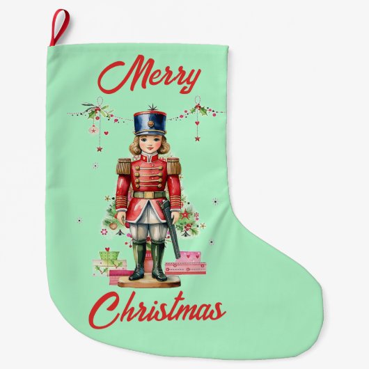 Toy Soldier Weihnachtsbaum Großer Weihnachtsstrumpf (Vorderseite)