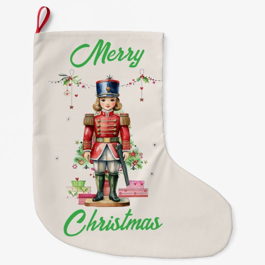 Toy Soldier Weihnachtsbaum Großer Weihnachtsstrumpf (Vorderseite)