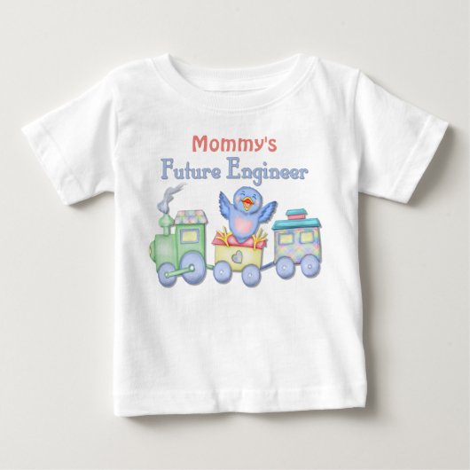 Toy Train Bluebird Future Engineer Baby - Mommy's T-shirt (Vorderseite)