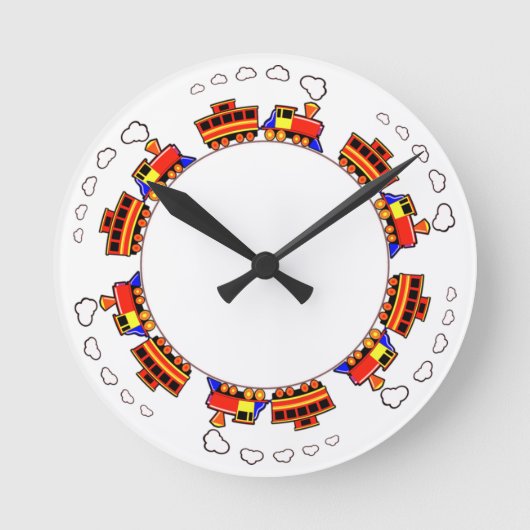 Toy Train Clock Runde Wanduhr (Vorderseite)