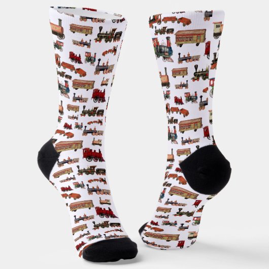 Toy Train Colorful Trains Pattern Socken (Gewinkelt)
