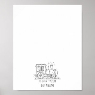 Toy Train Journey Sketch Guest Book Poster