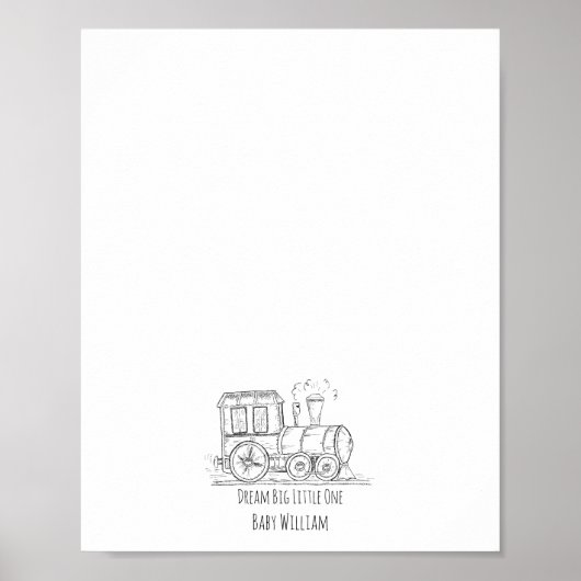 Toy Train Journey Sketch Guest Book Poster (Vorne)