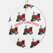 Toy Train Weihnachten Keramikornament (Links)