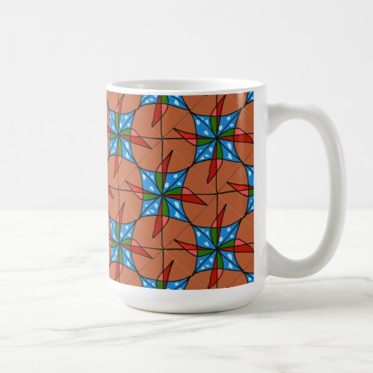 "Toy Windmill Tiled" Abstract Design Tasse (Rechts)
