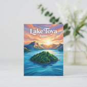 Tōya-See Japan Postkarte (Stehend Vorderseite)