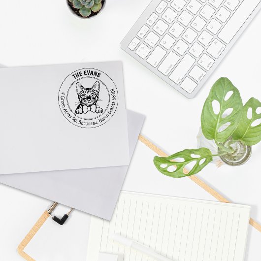 Toyger Cat Family Rücksendeadresse Gummistempel