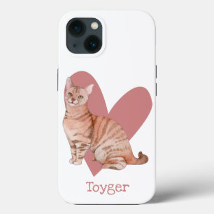 Toyger Cat Watercolor Kitty Pink Herz Case-Mate iPhone Hülle