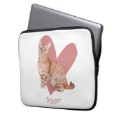 Toyger Cat Watercolor Kitty Pink Herz Laptopschutzhülle (Vorderseite Links)