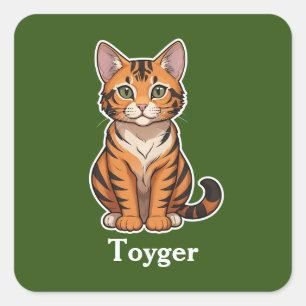 Toyger Quadratischer Aufkleber