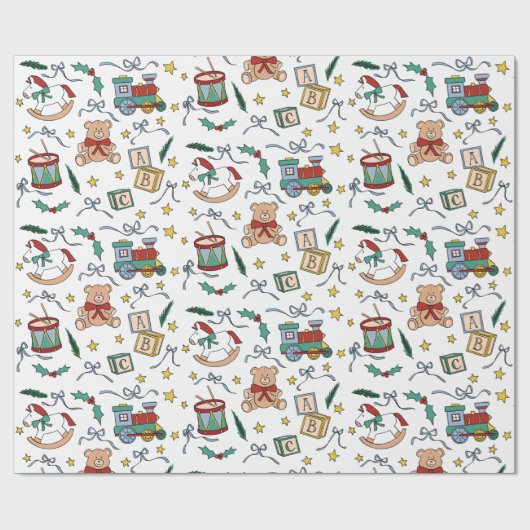 Toyland Classic Christmas Nostalgic Toys Geschenkpapier (Flach)