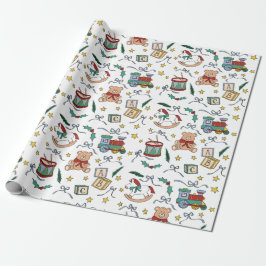 Toyland Classic Christmas Nostalgic Toys Geschenkpapier