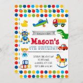 Toyland Party - Einladung zum Geburtstag (Vorne/Hinten)