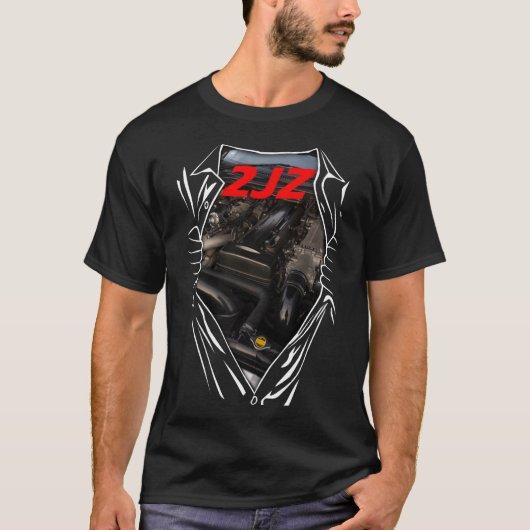 Toyota 2JZ Supra Motor Art GTE Horsepower T-Shirt (Vorderseite)