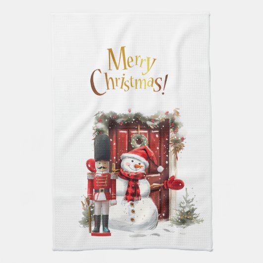 Toyota British Soldier Bearskin hat und Snowman Geschirrtuch (Vertikal)