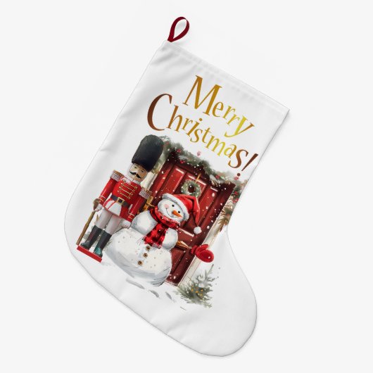 Toyota British Soldier Bearskin hat und Snowman Großer Weihnachtsstrumpf (Vorderansicht (hängend))