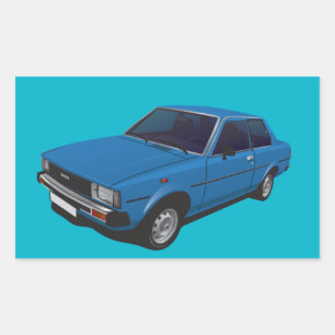 Toyota Corolla DX KE70 2-türig blau Rechteckiger Aufkleber