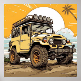 Toyota FJ40 Land Cruiser Square Poster