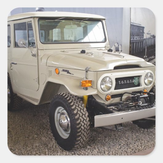 Toyota Land Cruiser BJ 40 Quadratischer Aufkleber (Vorderseite)
