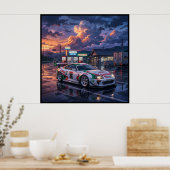 Toyota Supra A80 Castrol TOM’S Poster (Küche)