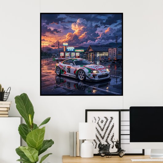 Toyota Supra A80 Castrol TOM’S Poster (Heimbüro)