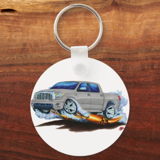 Toyota Tundra Crewmax Silver Truck Schlüsselanhänger (Vorderseite)