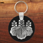 Toyotomi Clan Kamon Silver Chrome Schlüsselanhänger (Vorderseite)
