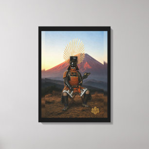 Toyotomi Hideyoshi Samurai-Rüstung Berg Fuji Leinwanddruck