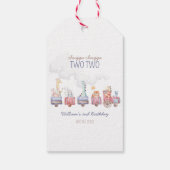 Toyotzug All Aboard Geburtstag einladen, Zoo Tiere Geschenkanhänger (Rückseite)