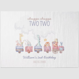 Toyotzug All Aboard Geburtstag einladen, Zoo Tiere Seidenpapier