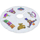Toys Christmas Tree Skirt Polyester Weihnachtsbaumdecke (Schrägansicht)