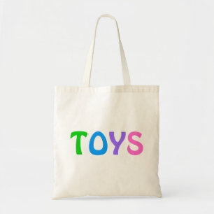 TOYS in farbenfroher Schrift Tragetasche