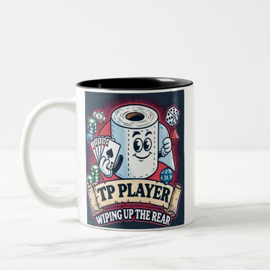 TP-Player - Abwischen der Rückseite | Funny Last P Zweifarbige Tasse (Links)