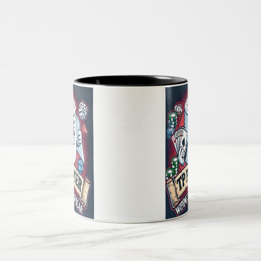 TP-Player - Abwischen der Rückseite | Funny Last P Zweifarbige Tasse (Mittel)