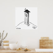 TP rollt von einem Outhouse weg Poster (Küche)