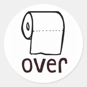 TP-Toilettenpapier vorbei Runder Aufkleber