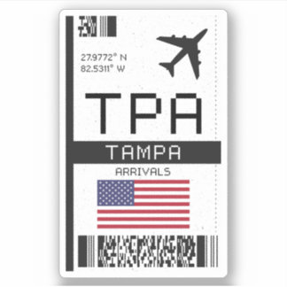 TPA Tampa, Florida Airport Boarding Pass - USA Aufkleber