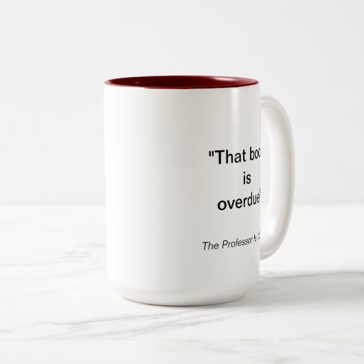 TPIO "Das Buch ist überfällig" Librarian Bunny Zweifarbige Tasse (VorderseiteRechts)