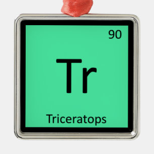 Tr - Triceratops-Dinosaurier-Chemie-Periodensystem Ornament Aus Metall