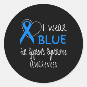 Traar Blue for Sjogren's Syndrome Awareness Ribbon Runder Aufkleber