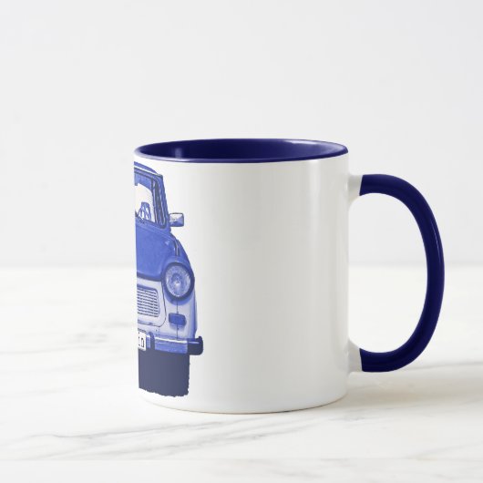 Trabant-Auto im Blau, Berlin Tasse (Rechts)