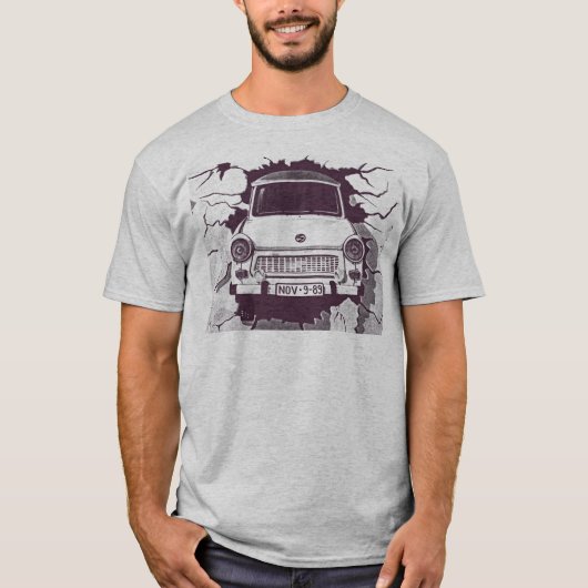 Trabant-Auto, schwarz u. weiß, Berliner Mauer (1) T-Shirt (Vorderseite)